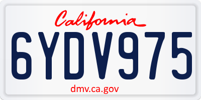 CA license plate 6YDV975