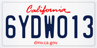 CA license plate 6YDW013