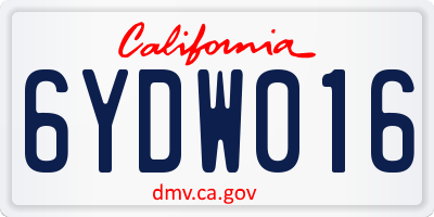 CA license plate 6YDW016