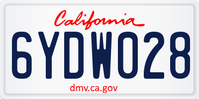 CA license plate 6YDW028