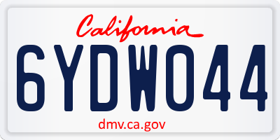 CA license plate 6YDW044