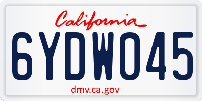 CA license plate 6YDW045