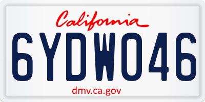 CA license plate 6YDW046
