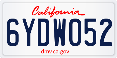 CA license plate 6YDW052