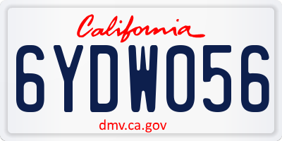 CA license plate 6YDW056
