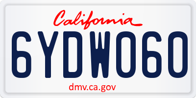 CA license plate 6YDW060