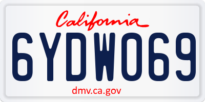 CA license plate 6YDW069