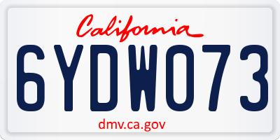 CA license plate 6YDW073