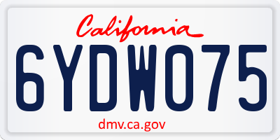 CA license plate 6YDW075