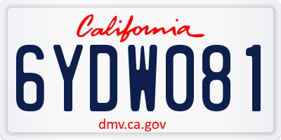CA license plate 6YDW081