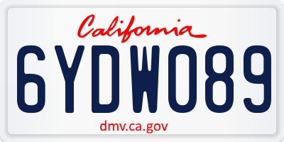 CA license plate 6YDW089