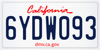 CA license plate 6YDW093