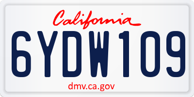 CA license plate 6YDW109