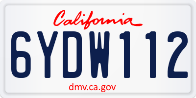 CA license plate 6YDW112