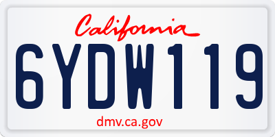 CA license plate 6YDW119