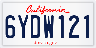 CA license plate 6YDW121
