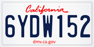 CA license plate 6YDW152
