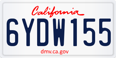 CA license plate 6YDW155
