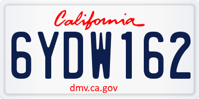 CA license plate 6YDW162