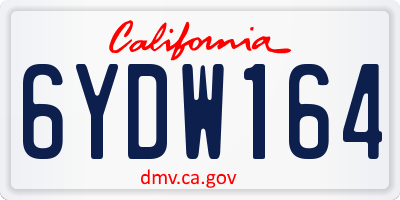 CA license plate 6YDW164