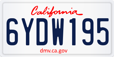 CA license plate 6YDW195