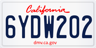 CA license plate 6YDW202