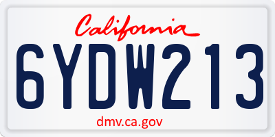 CA license plate 6YDW213