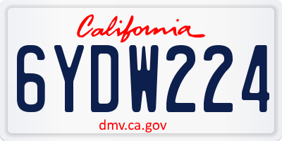 CA license plate 6YDW224