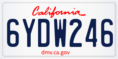 CA license plate 6YDW246