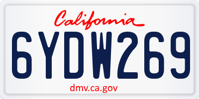 CA license plate 6YDW269