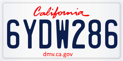 CA license plate 6YDW286