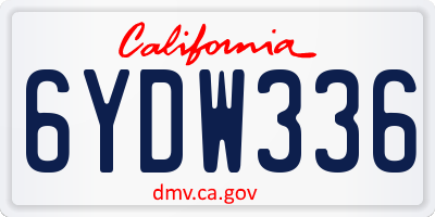 CA license plate 6YDW336