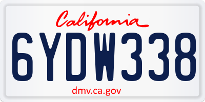 CA license plate 6YDW338
