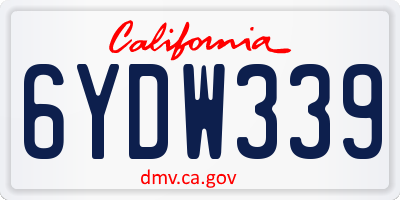 CA license plate 6YDW339