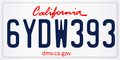 CA license plate 6YDW393