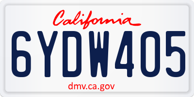 CA license plate 6YDW405