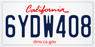 CA license plate 6YDW408