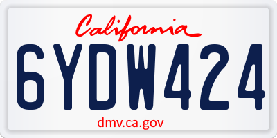 CA license plate 6YDW424