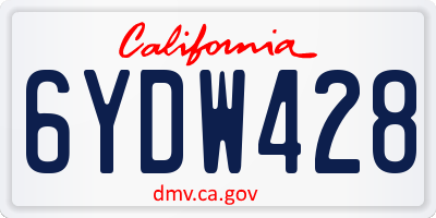 CA license plate 6YDW428