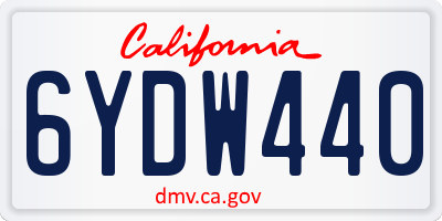 CA license plate 6YDW440