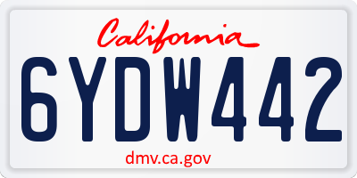 CA license plate 6YDW442