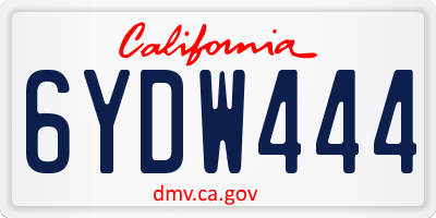 CA license plate 6YDW444