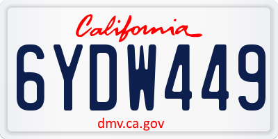 CA license plate 6YDW449