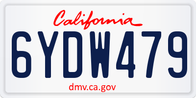CA license plate 6YDW479