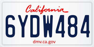 CA license plate 6YDW484