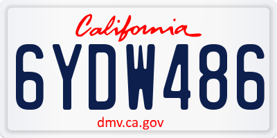 CA license plate 6YDW486
