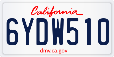 CA license plate 6YDW510