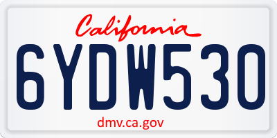 CA license plate 6YDW530