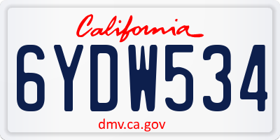 CA license plate 6YDW534
