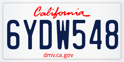 CA license plate 6YDW548